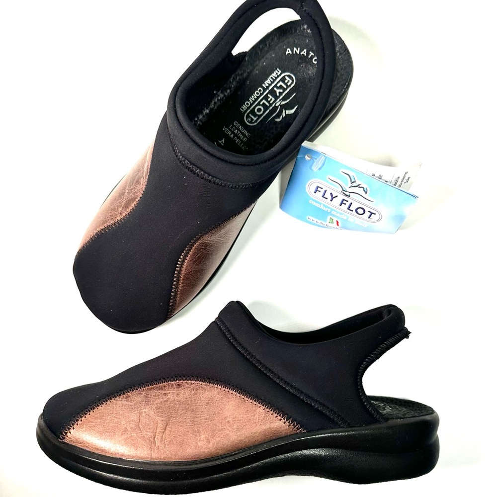 Fly Flot Flexi Black/Brown Sling backs Women’s Size EU 35 (US 5)